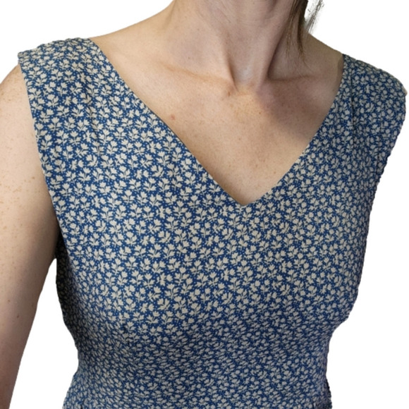 Floral Dress Sleeveless Blue, tan and cream colors Size S SM WARDROBE - Picture 6 of 16